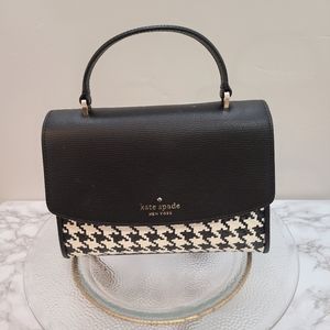 Authentic Kate Spade Darcy Woven Houndstooth Top Handle Satchel Crossbody I…